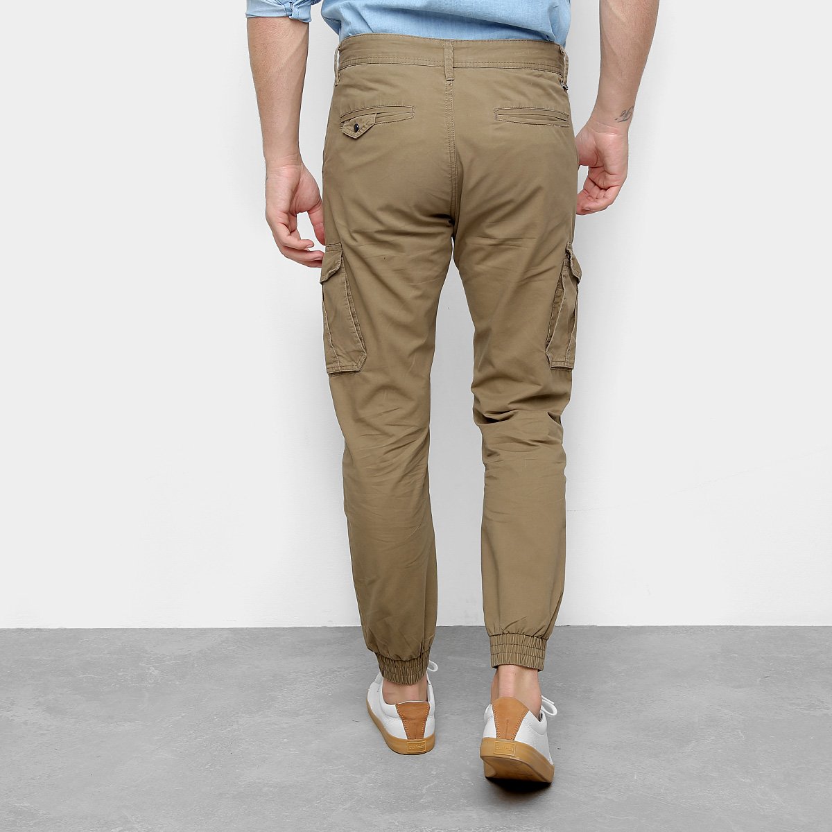 calça sarja watkins & krown cargo jogger masculina